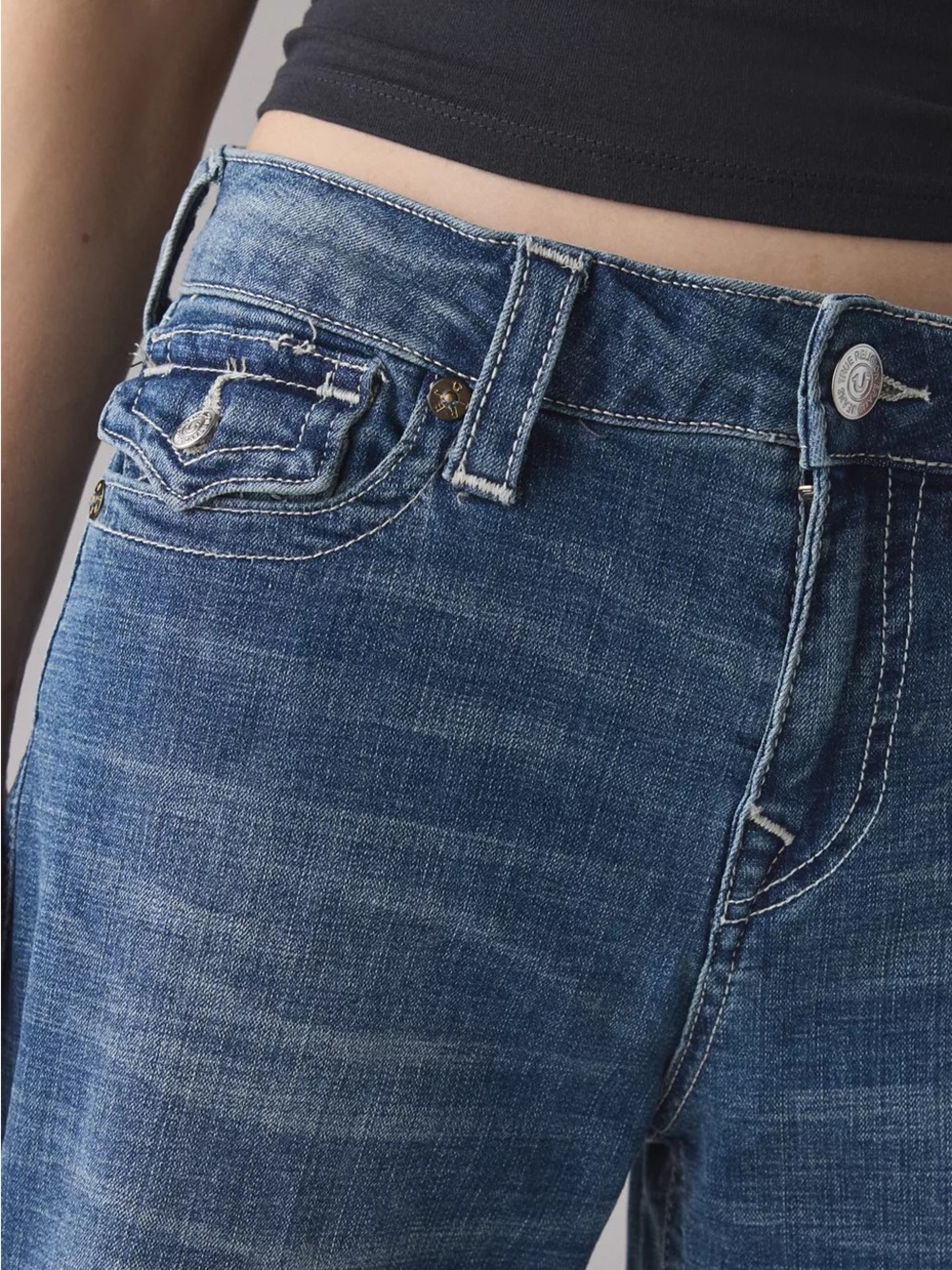 True Religion Women's Benny Boyfriend Jeans in Washed Blue